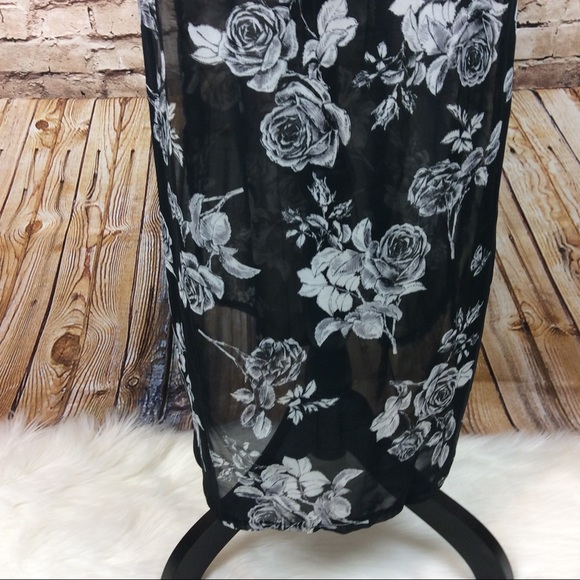 New Coco & Carmen Sheer Floral Long Tunic Top S/M - Picture 5 of 8